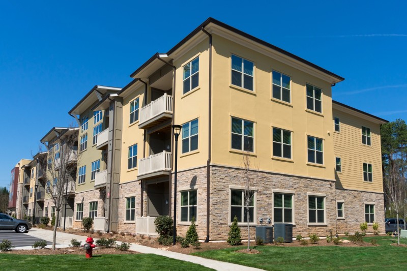 Apartment complex exterior