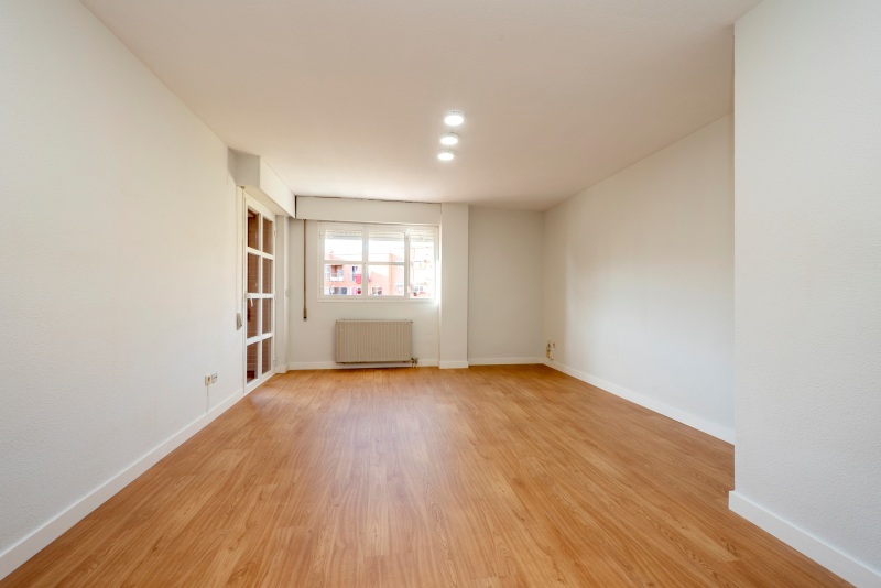 Living Room Empty Furniture Wooden Floors Freshly Painted Walls Access